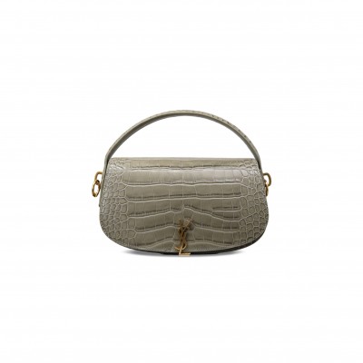 YSL VOLTAIRE IN CROCODILE-EMBOSSED LEATHER 787671 (24*15*5cm)